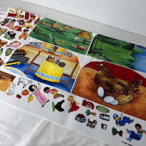 Vintage 1986 Betty Lukens Quiet Book Three Grandma Grandpa Farm Felt Kit Uncut - Picture 10 of 11